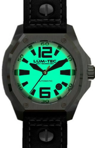 Lum - Tec Watch V5 Automatic Mens Black Leather Limited Edition Authorized Dealer