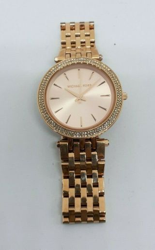 Vintage Women ' s MICHAEL KORS MK - 3192 Rose Gold Plated Wrist Watch 5