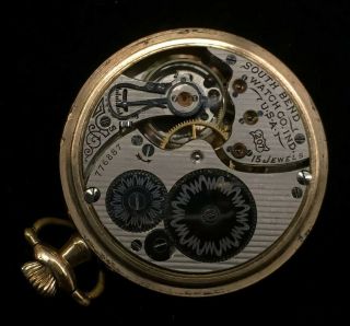 Antique South Bend Pocket Watch 1913 Ser 776887 Sz 16s 15 Jewels Gold Fill