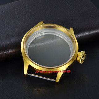 43mm Gold Case Sapphire Glass Fit Eta 6497/6498 Movement 2 Size Watch Dial