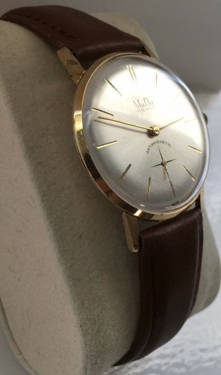 Mudu Mens Vintage Mechanical Hand Winding Gold Plated Swiss Wristwatch Serviced 4