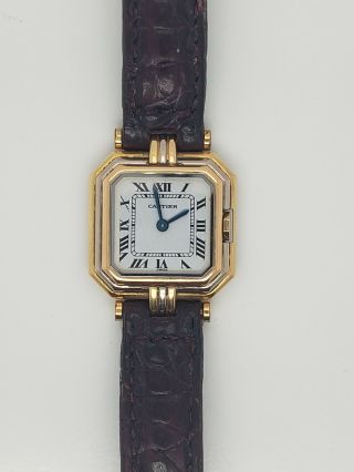 Cartier Solid 18k Gold Tank Watch Womens Box And Papers
