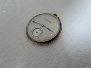 Old Pocket Watch Bulova 10 K Rgp Case Sterling Base 17 J Cal 17ah