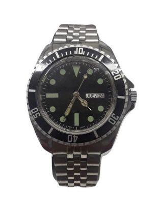 Vintage Submariner Style Stainless Steel Wrist Watch