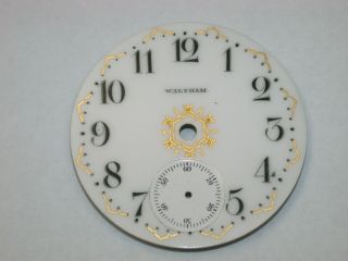 Waltham 18 Size “fancy” Enamel Factory Pocket Watch Dial.  135y