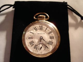1961 16S Pocket Watch Indian Motorcycle Theme Case & Fancy Dial Runs Well. 4