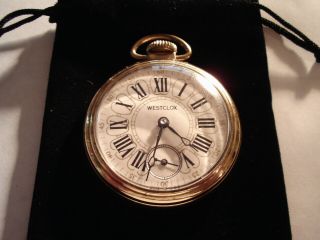 1961 16S Pocket Watch Indian Motorcycle Theme Case & Fancy Dial Runs Well. 5