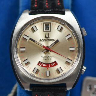Vintage Bulova Accutron Astronaut Mark Ii Ss Watch Band & Box