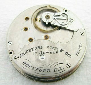 Antique 18s Rockford 17 Jewel Grade 935 Pocket Watch Movement Parts