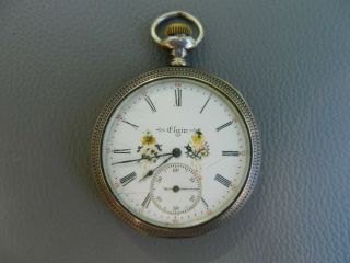 Antique Elgin Pocket Watch 16 Size 15 Jewels Sterling Silver Case