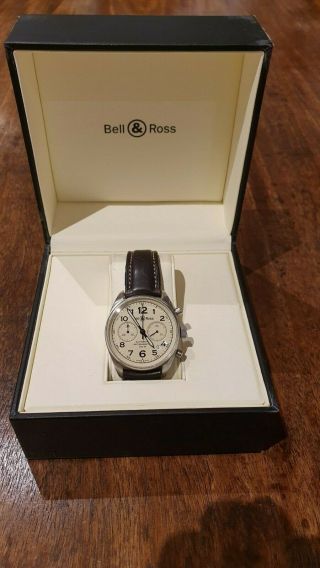 Bell & Ross Vintage Br126a 39mm Chronograph Automatic Beige & Book