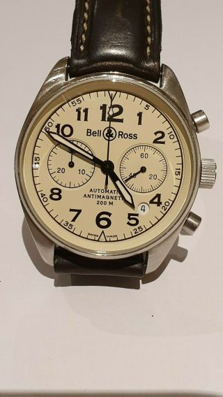 Bell & Ross Vintage BR126A 39mm Chronograph Automatic Beige & book 3