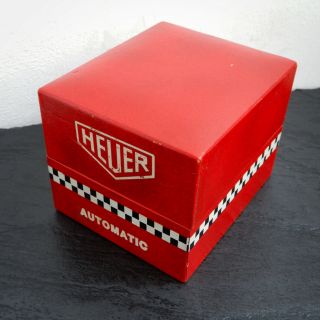 Heuer Vintage Carrera Autavia 1960s Red Racing High Top Watch Box Rare Automatic