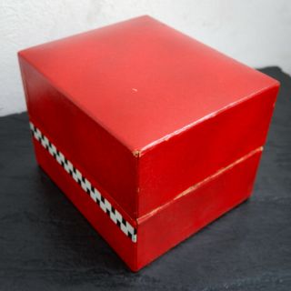 HEUER Vintage Carrera Autavia 1960s Red Racing High Top Watch Box Rare AUTOMATIC 8