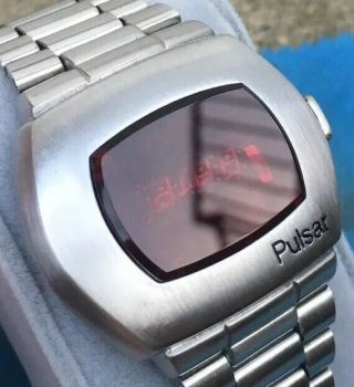 Vintage Pulsar P2 Led Watch Digital Time Computer James Bond