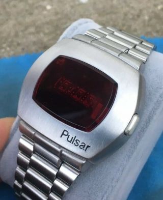 Vintage Pulsar P2 LED Watch Digital Time Computer James Bond 3