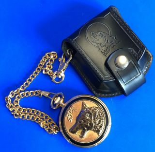 Franklin The Spirit Of The Wolf Pocket Watch With Belt Holster [17320]