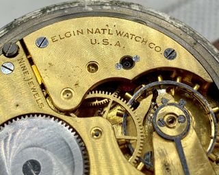 Vintage WW2 Era British Military Issue Elgin Pocket Watch 6