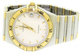 Omega Constellation SS/18K gold high fashion quartz men ' s watch w/ date 3