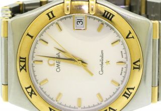 Omega Constellation SS/18K gold high fashion quartz men ' s watch w/ date 4