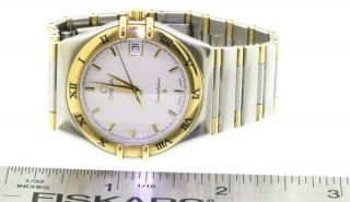 Omega Constellation SS/18K gold high fashion quartz men ' s watch w/ date 5