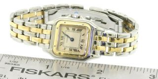 Cartier Tank SS/18K gold elegant high fashion quartz ladies watch w/ creme dial 3