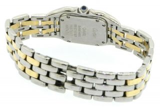 Cartier Tank SS/18K gold elegant high fashion quartz ladies watch w/ creme dial 4