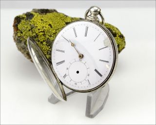 Antique M.  J.  Tobias Liverpool Key Set/wind Open Face Silver Pocket Watch Asis