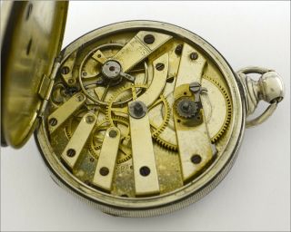 Antique M.  J.  Tobias Liverpool Key Set/Wind Open Face Silver Pocket Watch AsIs 3