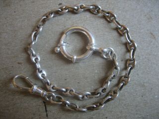 Vintage Unique S/silver Pocket Watch Chain 10.  1/2 In.  Long