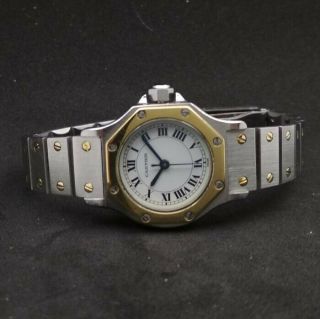 Cartier Santos Octagon 18k Gold & Steel Automatic Ladies Watch