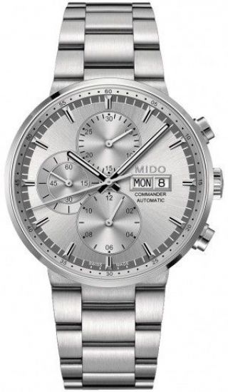 Mido Commander Ii Chronograph Automatic Mens Watch Silver Dial M014.  414.  11.  031.  0