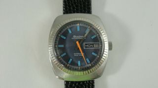 Vintage Men ' s BULOVA Oceanographic Stainless Steel Automatic Watch 17j Swiss WR 2