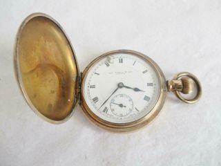 Antique Full Hunter Pocket Watch " Thomas Russell & Son " Liverpool Gold Plated?