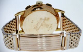 Solid 18k Gold Vintage Swiss Richard Chronometer - Grade Chronograph w/Patina Dial 7