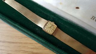 Ladies.  375 9ct Gold Rolex Precision Wrist Watch,  9ct Gold Bracelet 32g Boxed