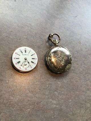 Antique Elgin Fahys Montauk Fahys 10k Gold Pocket Watch Lady Louise - For Repair