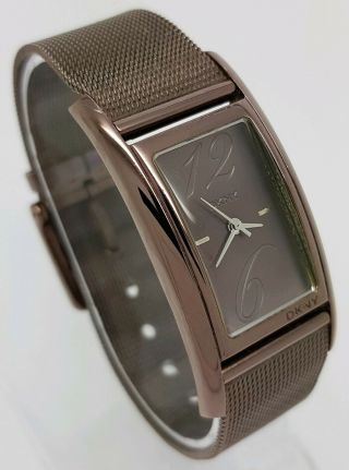 Ladies Dkny Brown Stainless Steel Mesh Bracelet Watch Ny 3994 (a)