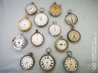 13 Various Pocket Watches & Some Stop Watches Spares Or Repairs