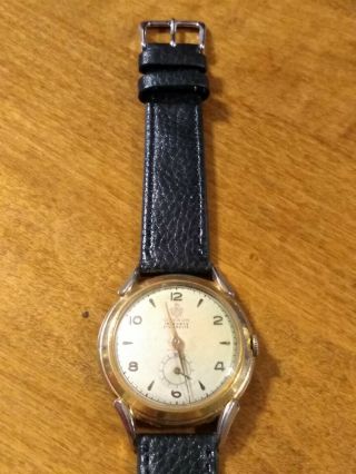 Vtg 1940 ' s Oberon 15 Rubis 1er Qualite Men ' s watch,  running wind - up Serviced I 2