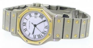 Cartier Santos elegant high fashion SS/18K gold automatic midsize ladies watch 3