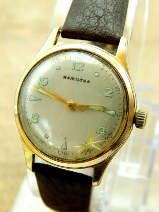 Vintage Swiss Made Hamilton 10 Microns Gold Plate Wrist Watch 17 Jewels Cal.  59