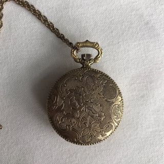 Helbros Pocket Watch Gold Tone with Chain Runs 5