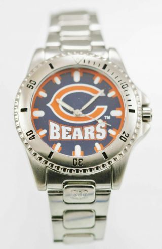 Relic Watch Men Chicago Bears Logo Stainless Steel Silver Water Resistant Quartz