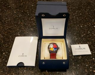 Pre Own Corum 45mm Colorful Bubble Dial Stainless Steel Automatic Watch