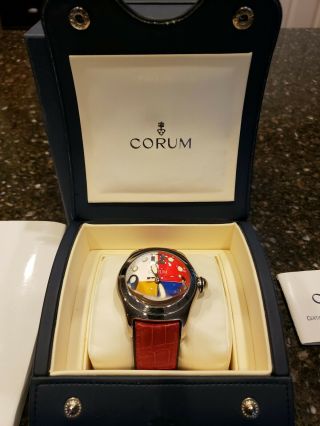 Pre Own Corum 45mm Colorful Bubble Dial Stainless Steel Automatic Watch 2