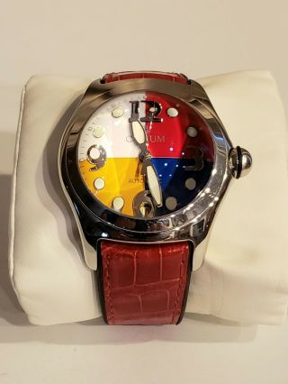 Pre Own Corum 45mm Colorful Bubble Dial Stainless Steel Automatic Watch 3