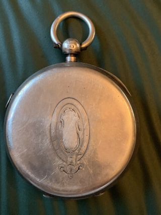 H SAMUELS.  SILVER CASED CENTRE SECOND CHRONOGRAPH POCKET WATCH 5