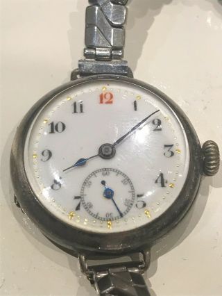 Vintage Antique 1913 WW1 Silver Trench Military Style Watch 925 Joblot 2
