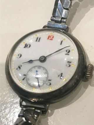 Vintage Antique 1913 WW1 Silver Trench Military Style Watch 925 Joblot 3